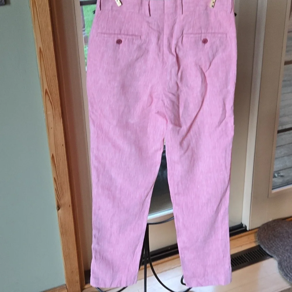 Bar III Pink 100% Linen Slim Fit 30 x 32 (31